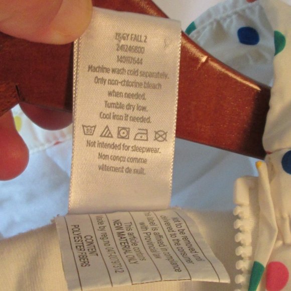 Gymboree 12-24 Mos Girls Puffy Hooded Vest White w\ Multi-Colored Pokka … - Picture 5 of 5